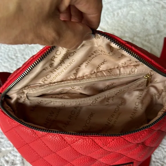 Marc New York Red Quilted Crossbody Bag - Picture 5 of 11